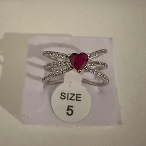 NWT Love Yourself Always Lab Created Ruby Ring - Size 5